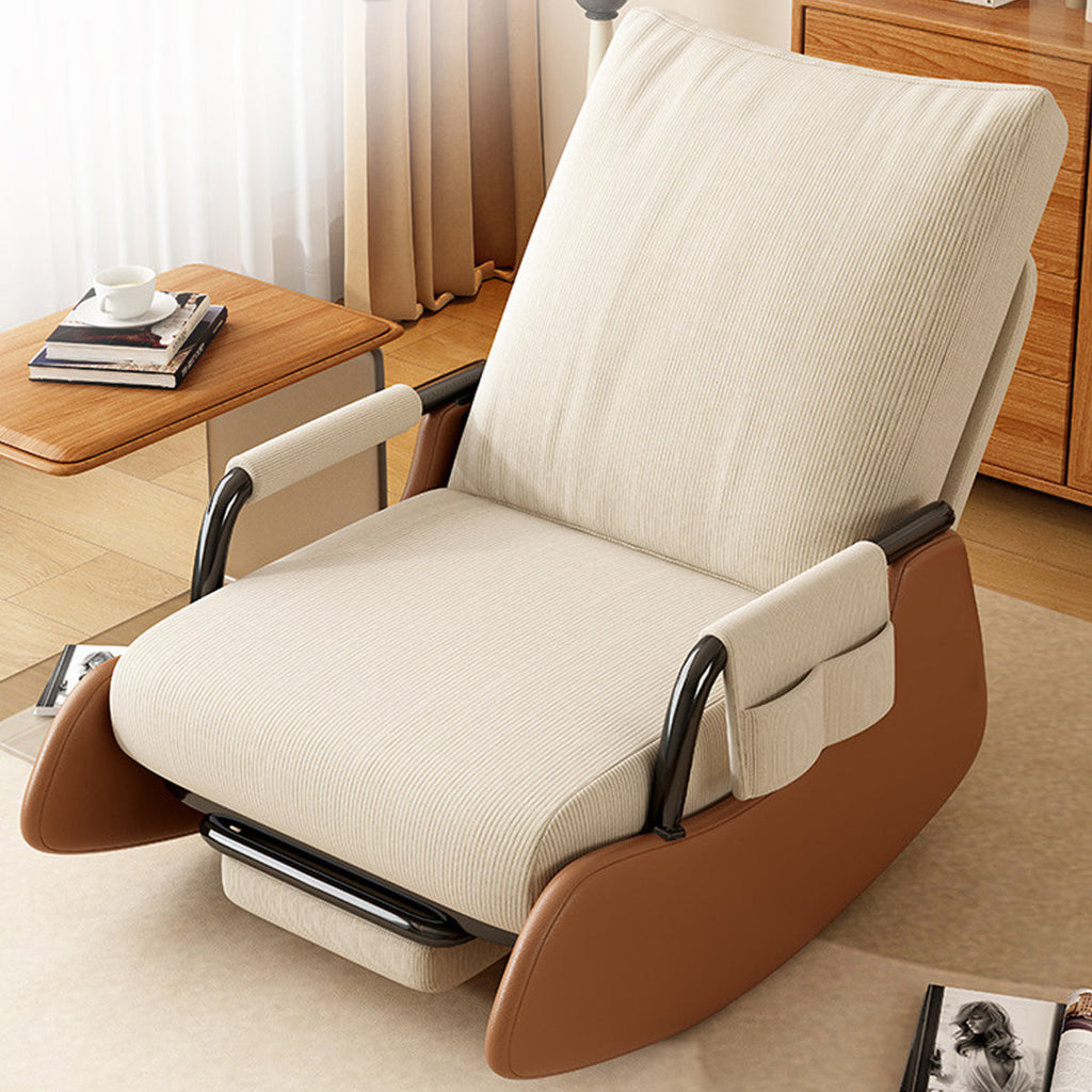 Foldable Lounge Recliner with a Solid Wood Base