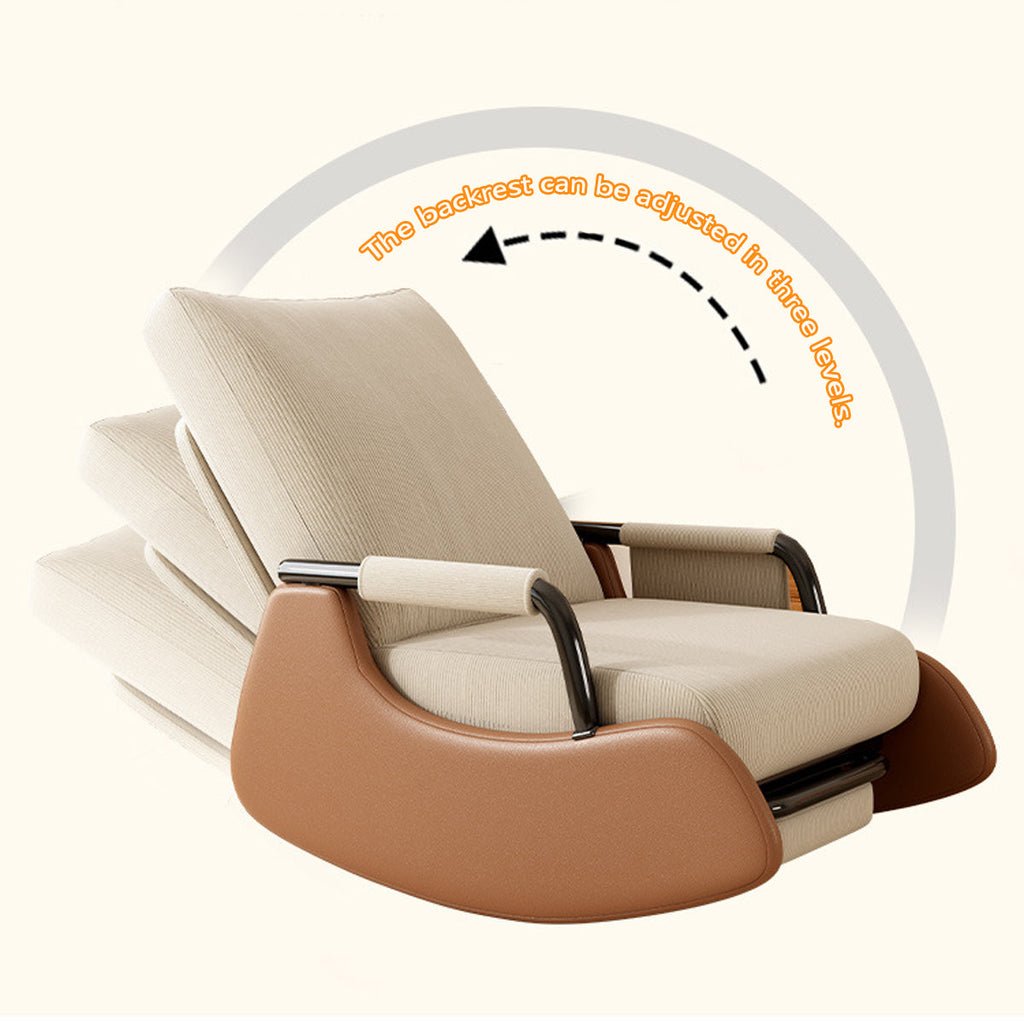 Foldable Lounge Recliner with a Solid Wood Base