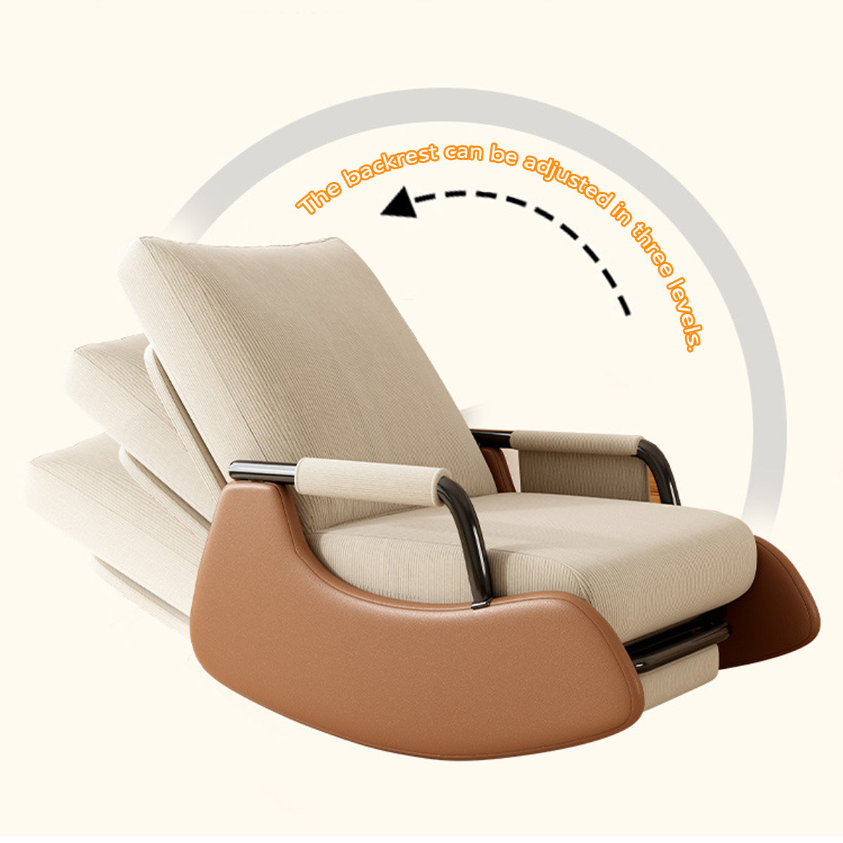 Foldable Lounge Recliner with a Solid Wood Base