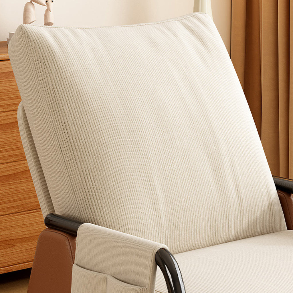 Foldable Lounge Recliner with a Solid Wood Base